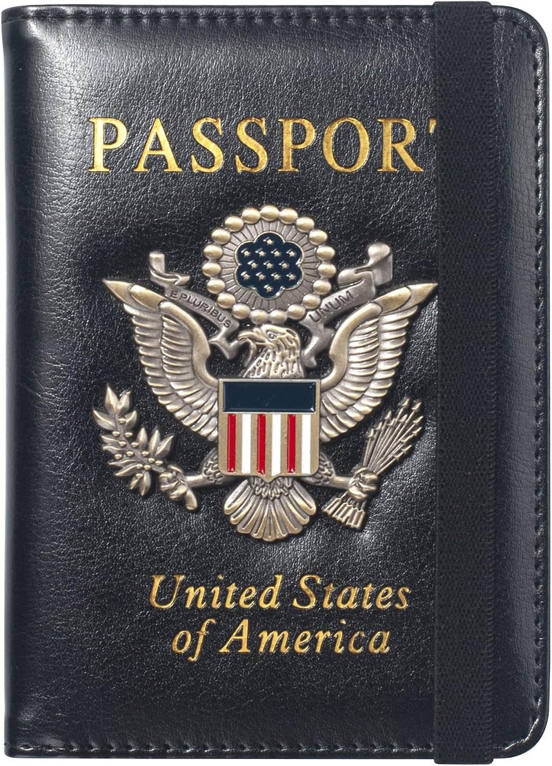 FACATH Premium Passport Holder for Travel, RFID Blocking Passport Cover Slim, Durable & Travel-Friendly, Passport Wallet Keep Your Documents Safe & Organized (Black) - Image 1